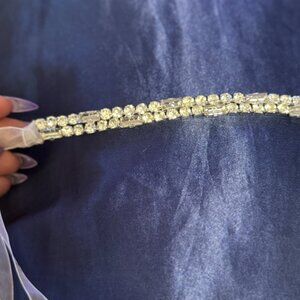 Crystal and Organza Ribbon Bridal Belt